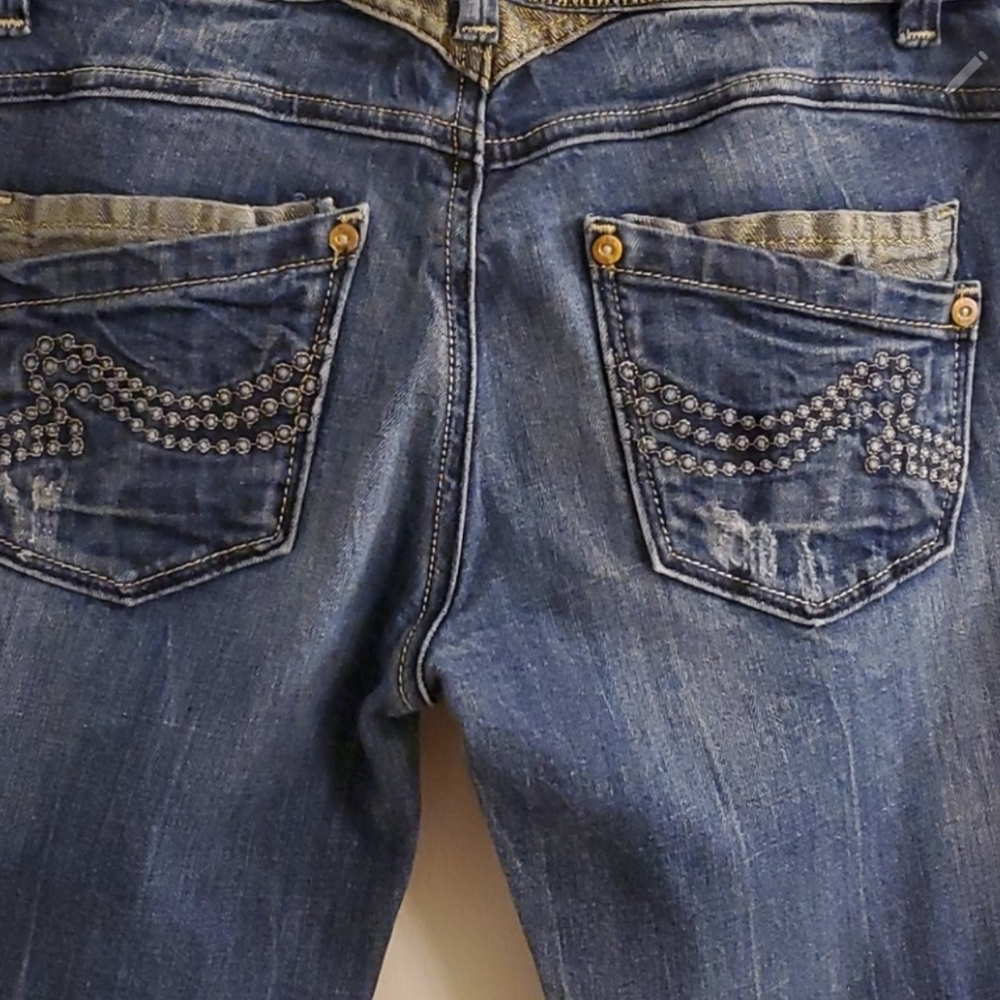 Embellished Blue Boot Cut Jeans for Women